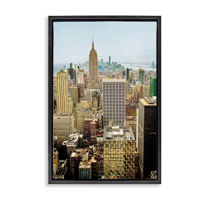 Stupell Overlooking Cityscape Buildings Framed Floater Canvas Wall Art Design By Seven Trees Design