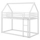 preview thumbnail 6 of 11, White Twin over Twin Metal House Bunk Bed with Built-in Ladder