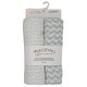 preview thumbnail 4 of 4, Baby Stars and Waves 2 Pack Muslin Swaddle Blankets Silver