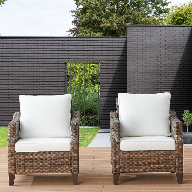 Pocassy 2PCS Outdoor Patio Chair with Cushion
