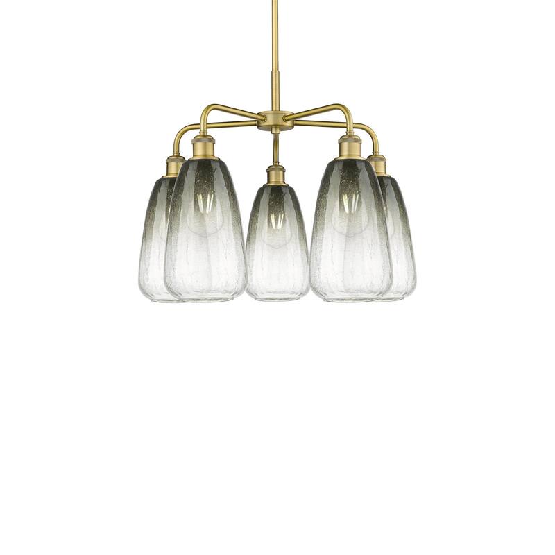 Innovations Lighting 516-5CR-19-25 Brookhaven Almond Chandelier - Brushed Brass / Slate