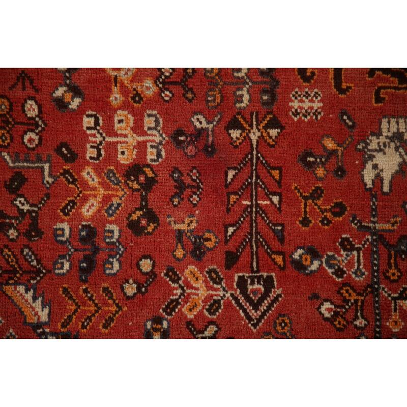 Shiraz Persian Vintage Area Rug Handmade Wool Carpet - 5'2"x 8'2"
