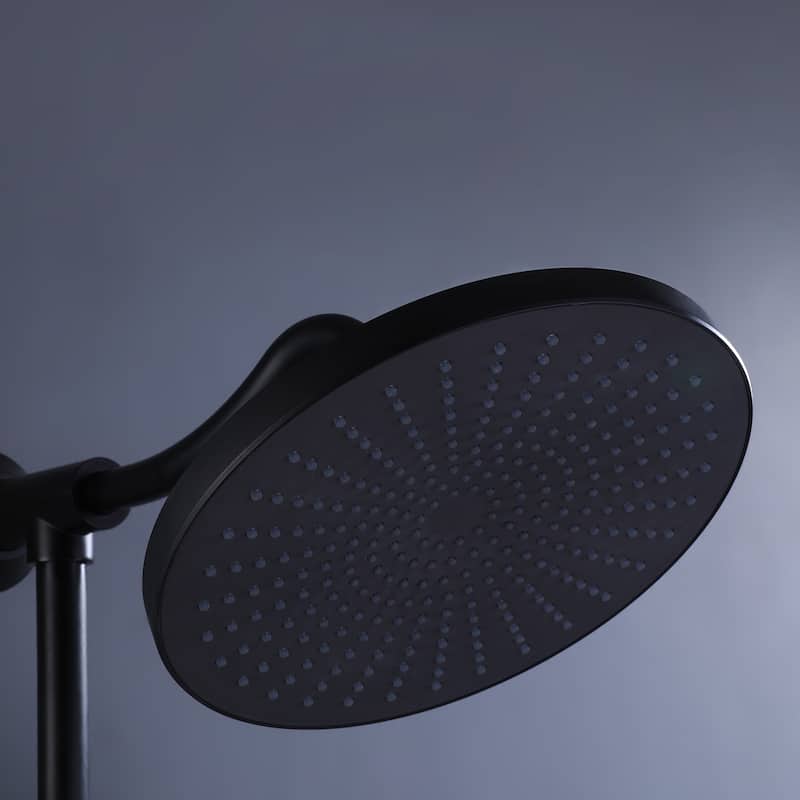 Wall Mounted Exposed Pipe Shower System With Handheld Shower 10 Inch