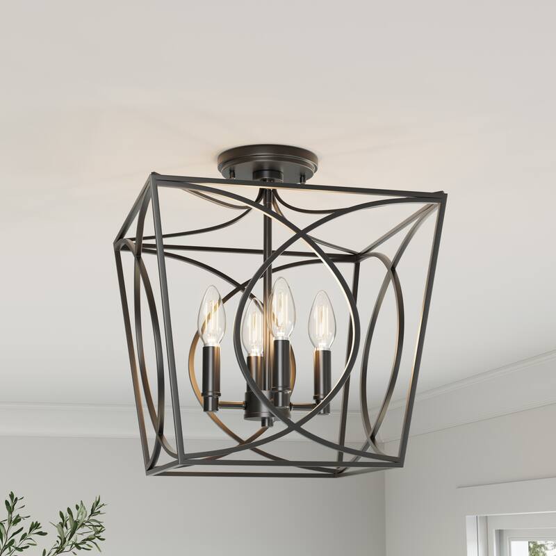 Millennium Lighting 4004 Tracy 4 Light 12" Wide Semi-Flush Ceiling