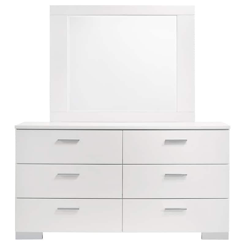 Felicity 6-drawer Wood Dresser White High Gloss