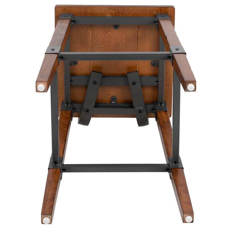 4 Pack Commercial Grade Rustic Industrial Style Wood Dining Barstool