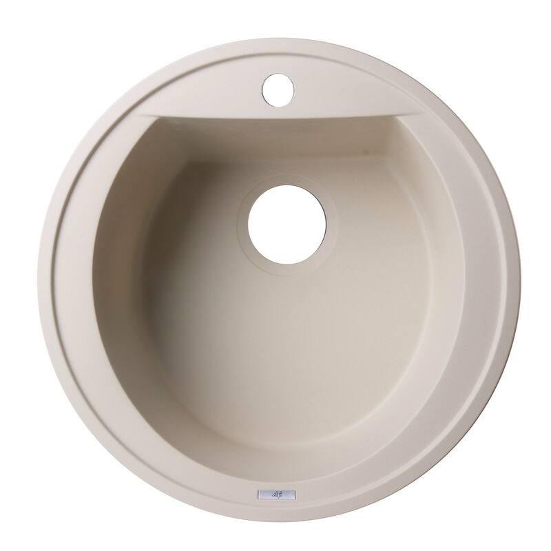 Alfi Biscuit Granite Composite 20-inch Drop-in Round Kitchen Prep Sink