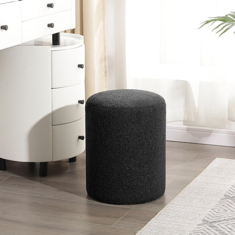 Adeco Ottoman Footrest Fabric Stool for Living Room Bedroom