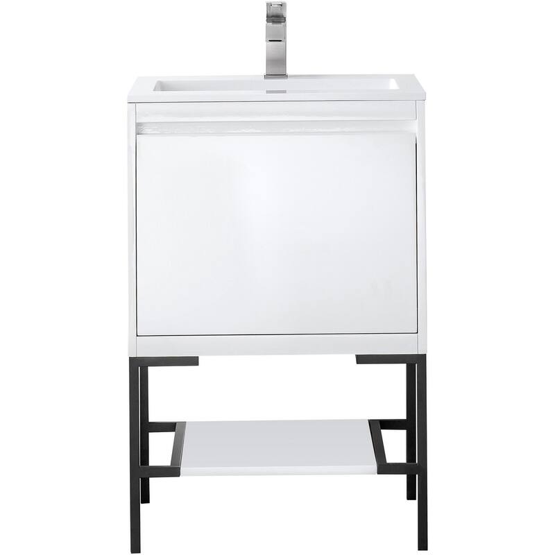 James Martin Vanities 805-V23.6-MB-GW Mantova 24" Single Basin Poplar - Glossy White - Painted