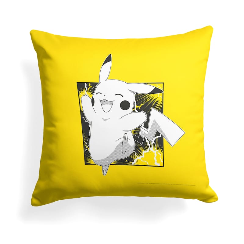 Pokemon 18 Inch Throw Pillow - 18x18 inches - Hooray Pikachu