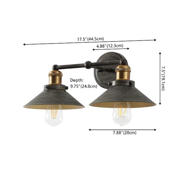 dimension image slide 8 of 22, JONATHAN Y Florence Metal Shade Sconce