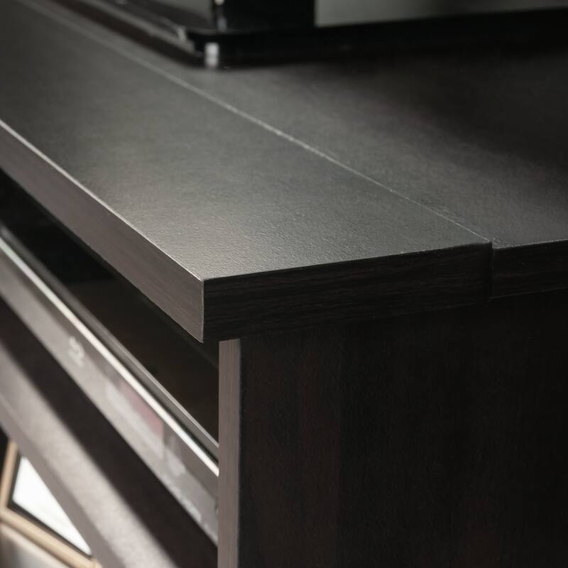 Wood TV Stand for TVs up to 46" with Adjustable Shelves, Brown - 41.58" W x 16.14" D x 24.21" H