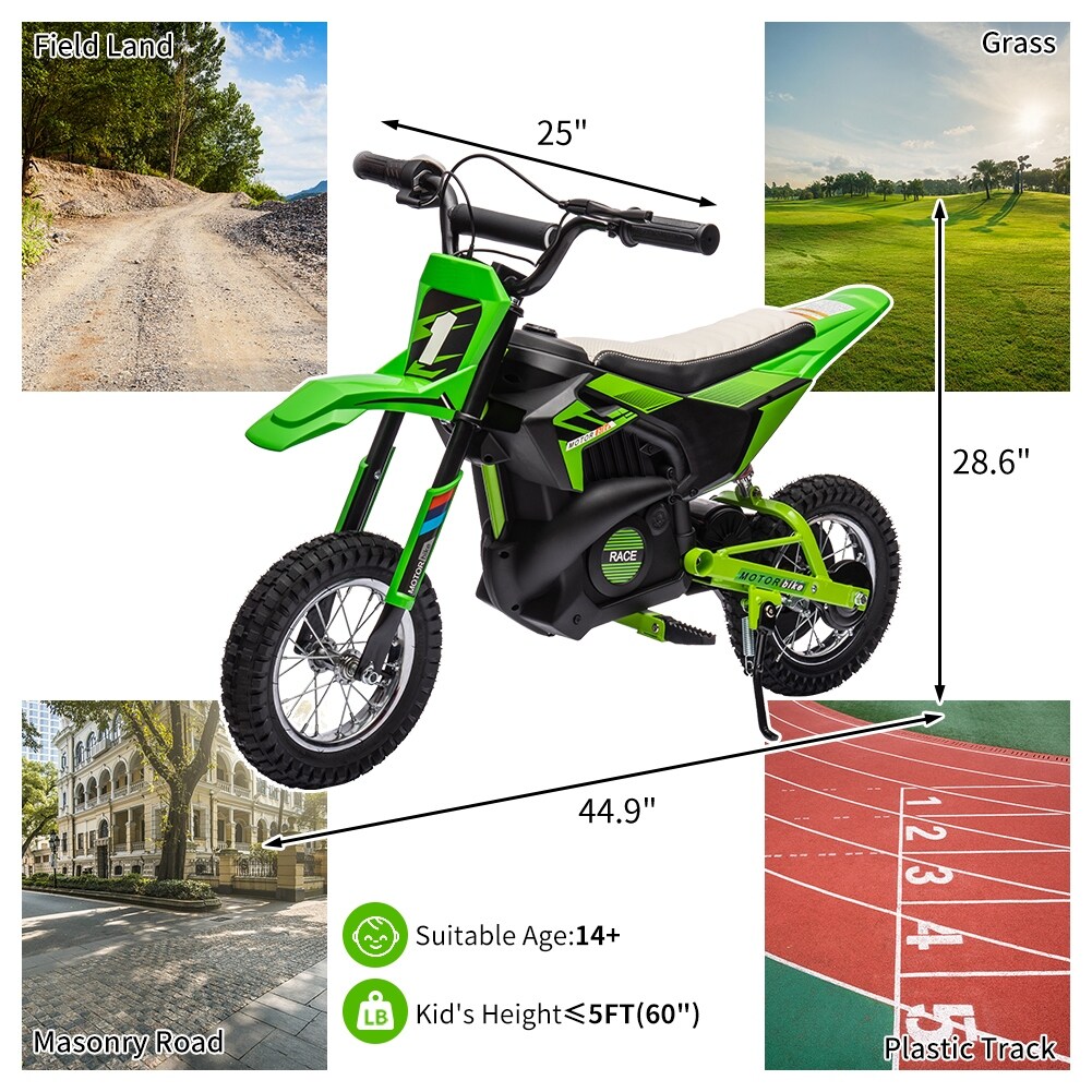 Kids Ride On Electric Motorcycle 250W Motor 13.6MPH Fast Speed Dirt Bike Leather Seat Battery Powered Off Road Bike N A Bed Bath Beyond 41772924
