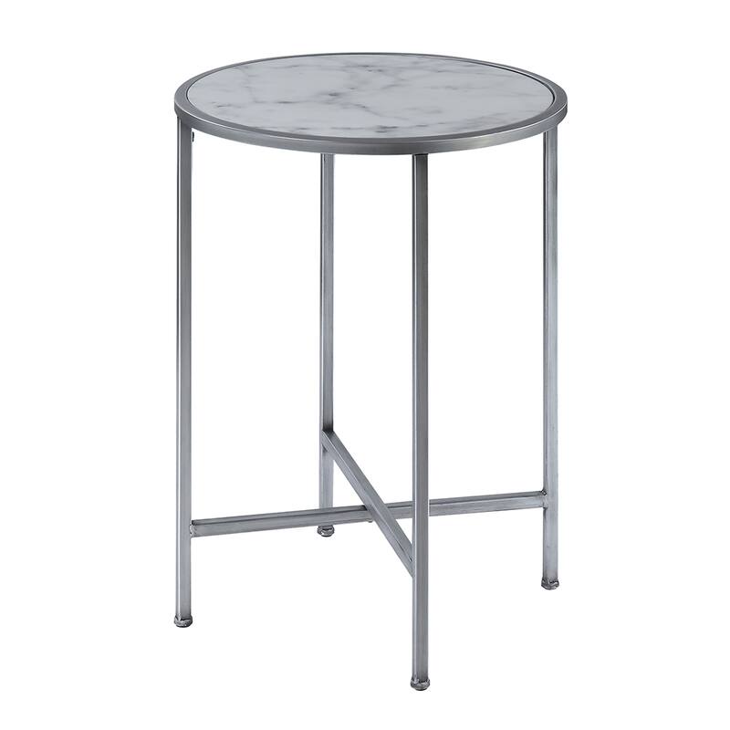 Convenience Concepts Gold Coast Faux Marble Round End Table