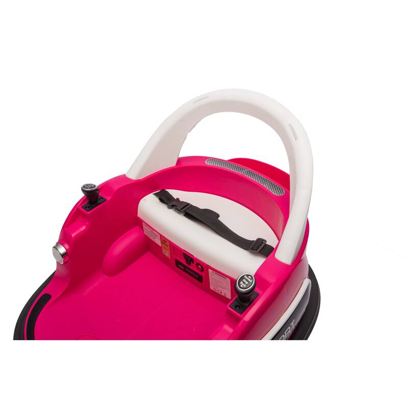 Kids Bumper Car Rose Pink Ride-On Bumper Car with Remote Control, Battery Powered Electric Car with LED Lights