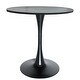preview thumbnail 32 of 31, Bristol 27" Round Dining Table for 4 with Solid Wood Tabletop in Sleek Black Pedestal Base for Kitchen & Dining Room - 27.56"