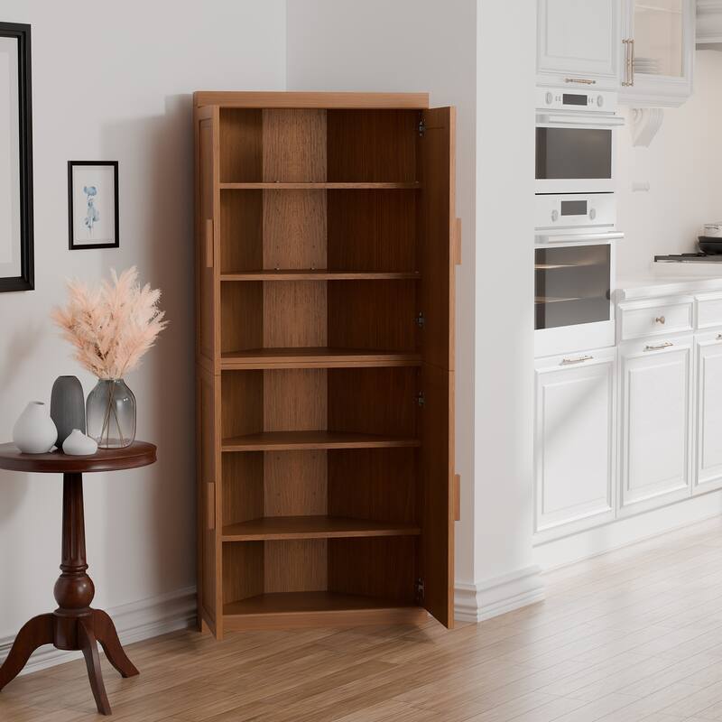 72" Corner Cabinet Free-Standing Corner Storage Organizer Sideboard