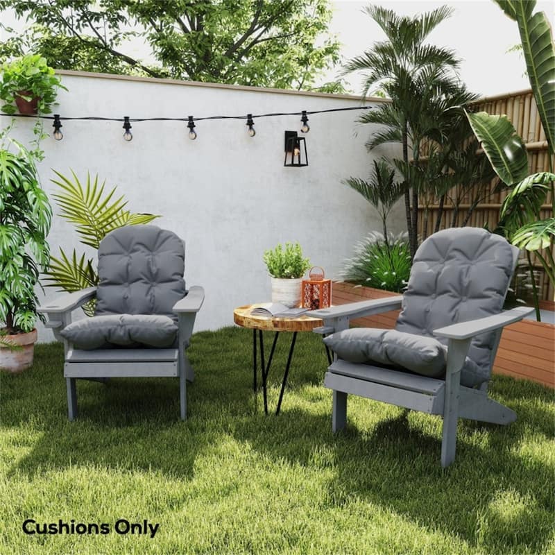 Adirondack Chair Cushion Set with Thick Padding UV Resistant Polyester Outdoor Seat and Back Cushions