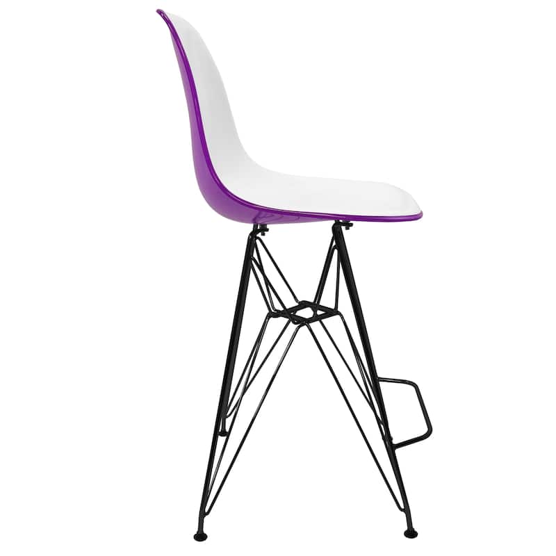 ABS Resin Barstool with Black Steel Base Cresco Series by LeisureMod