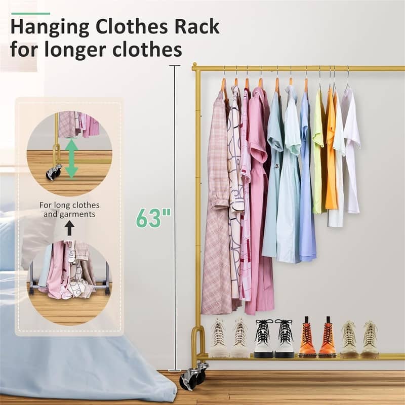 Heavy Duty Clothes Racks for Hanging Clothing Rack - 15"D x 43"W x 63"H
