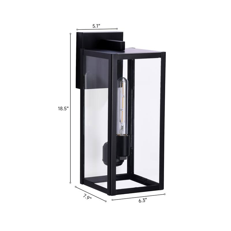 Large Medium Iron Rectangular Outdoor Wall Light