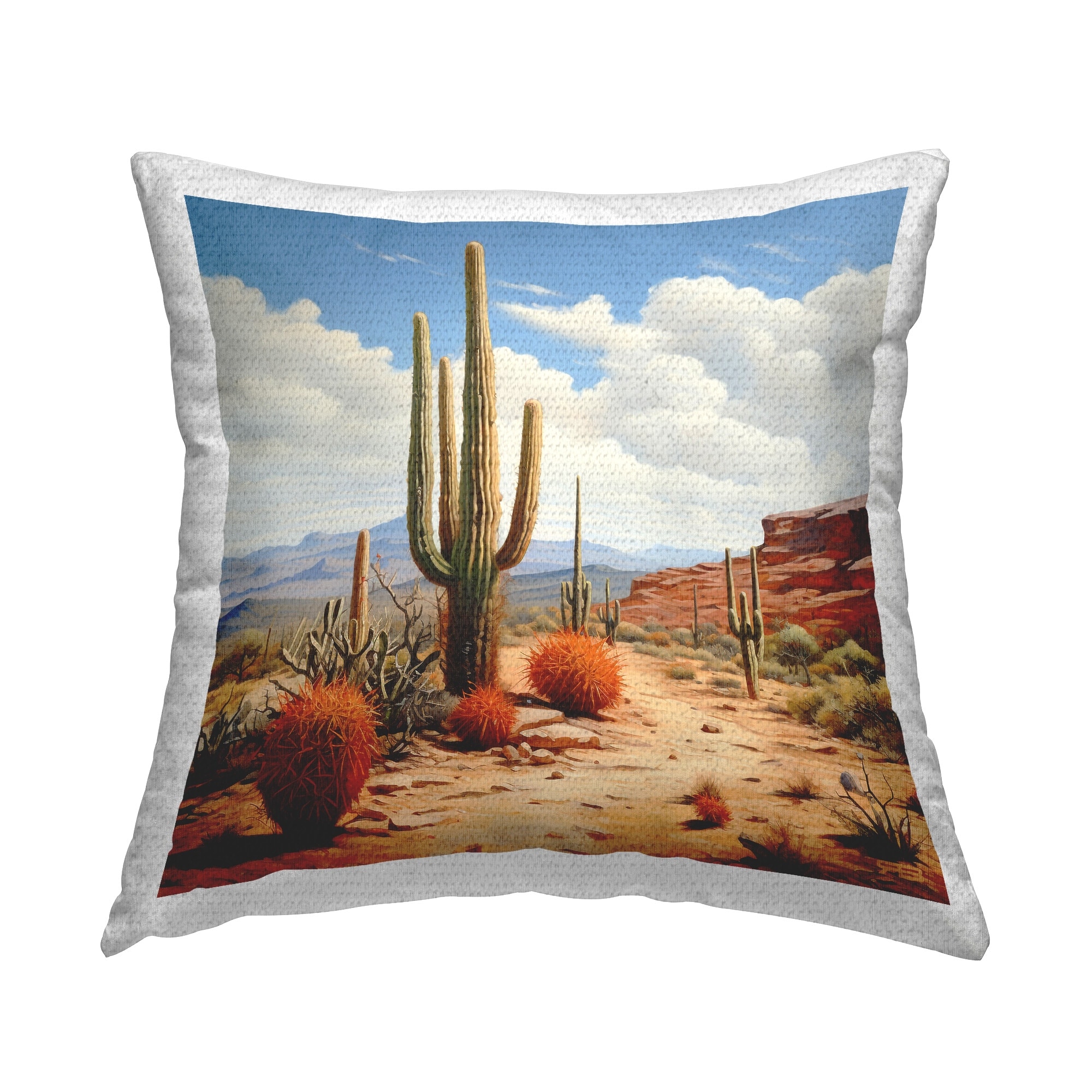 Stupell Cactus Plants Landscape Printed Outdoor Throw Pillow Design by RB