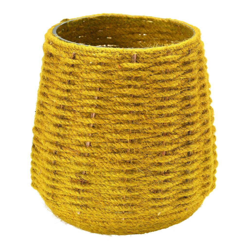 Hand-Woven Jute and Glass Votive Candle Holder