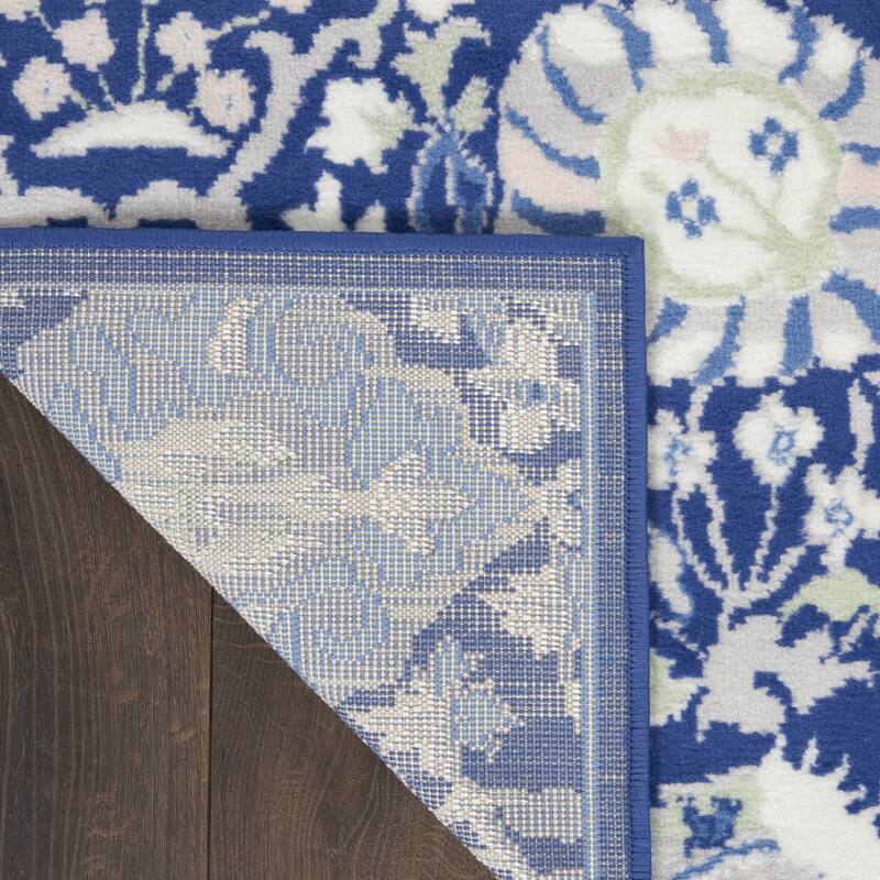Power Loomed Distressed Abstract Floral Traditional Non Skid Stain Resistant Area Rug - 96' X '24' X '0.39