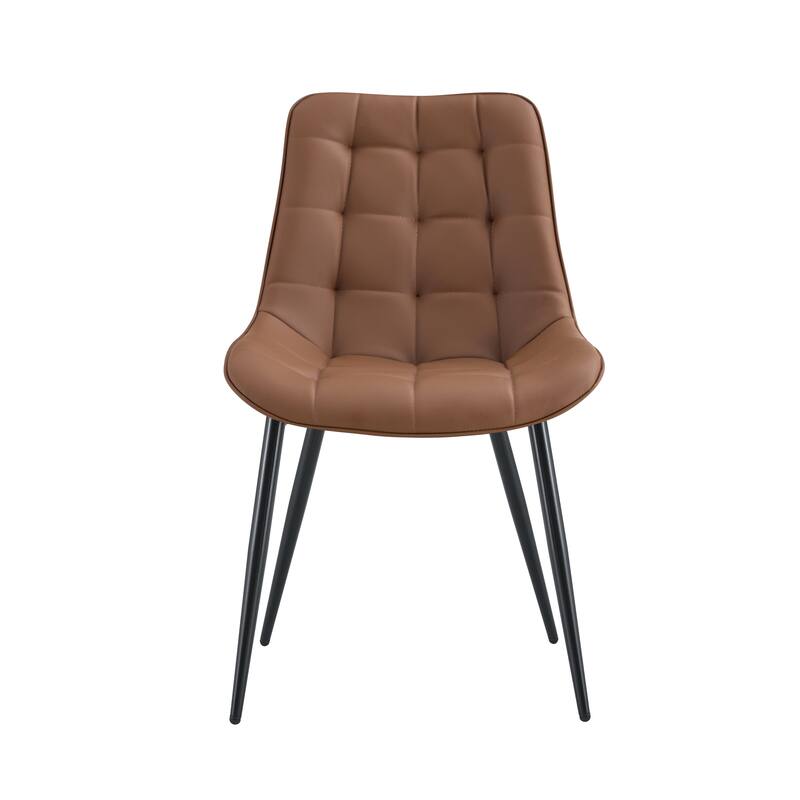 Modern Fabric Dining Chair with Stylish Grid Pattern
