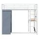 preview thumbnail 55 of 61, Loft Metal Bed with Desk,Shelves,Power Outlet,LED Light and Wardrobe