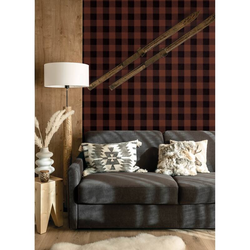 Lumberjack Maroon Wallpaper