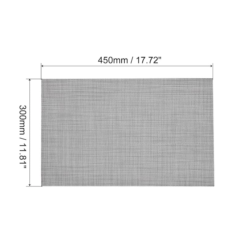 Place Mats, 450x300mm Table Mats Set of 6 PVC Washable Woven Placemat - Gray