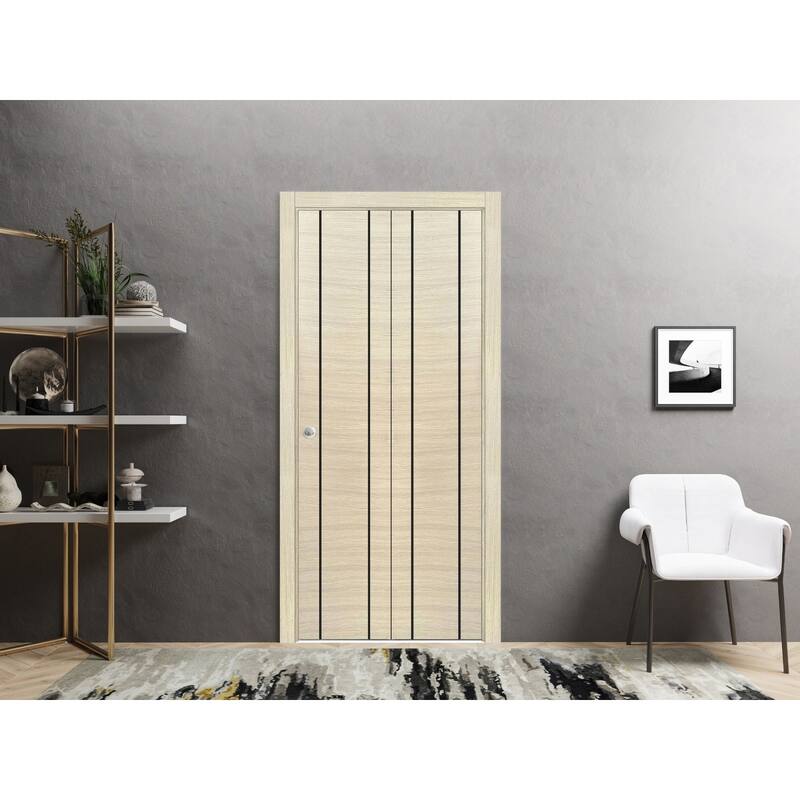Bi-fold Doors 56 x 80 Planum 0017 Natural Veneer with Sturdy Tracks
