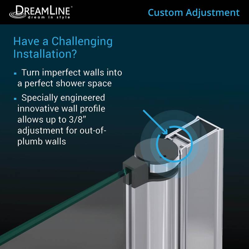 DreamLine Aqua Fold 36 in. W x 58 in. H Frameless Bi-Fold Tub Door - 36" W