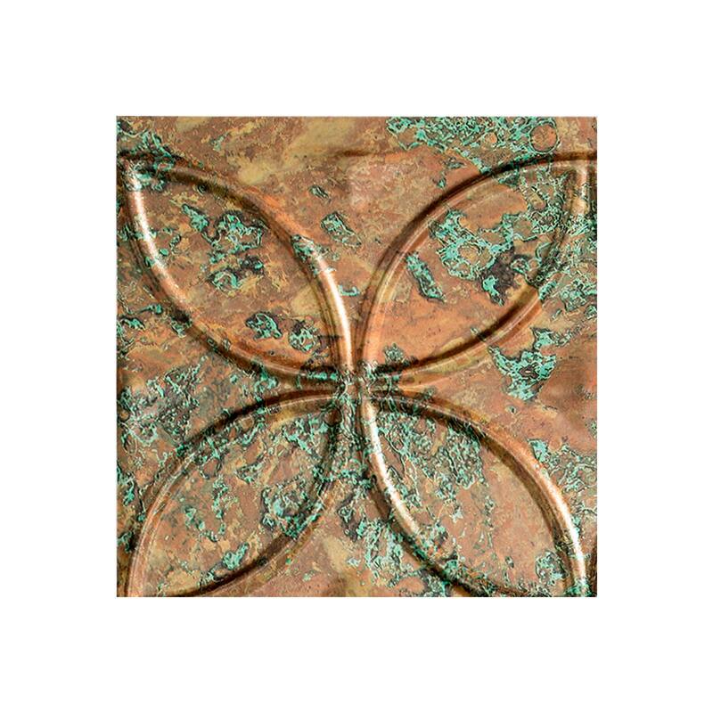 FASÄDE Rings Decorative Vinyl Backsplash Panel - 6x6 Inch Sample - Copper Fantasy
