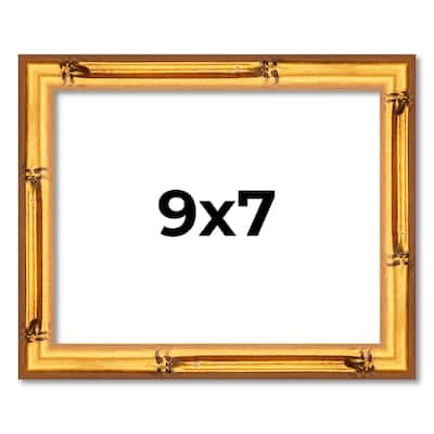9x7 Frame Gold Bamboo Picture Frame Modern Photo Frame Includes UV Acrylic Shatter Guard Front Acid Free Foam Backing Board
