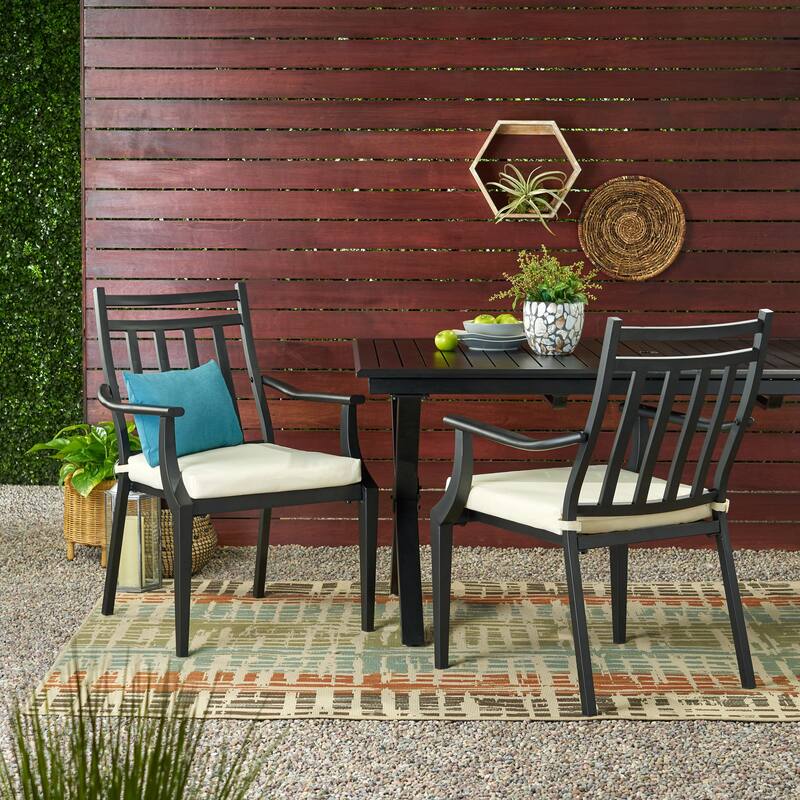Outdoor 2 Piece Wooden Open Slat Dining Chairs with Cushions and Curved Backrest for Dining Room Kitchen Bedroom Living Room