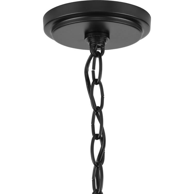 Gilliam Collection Six-Light Matte Black New Traditional Chandelier - 27.62 in x 27.62 in x 24.87 in