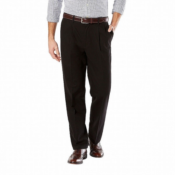 Dockers Mens Pants Solid Black Size 38x31 Pleated Khakis Classic Stretch. Opens flyout.