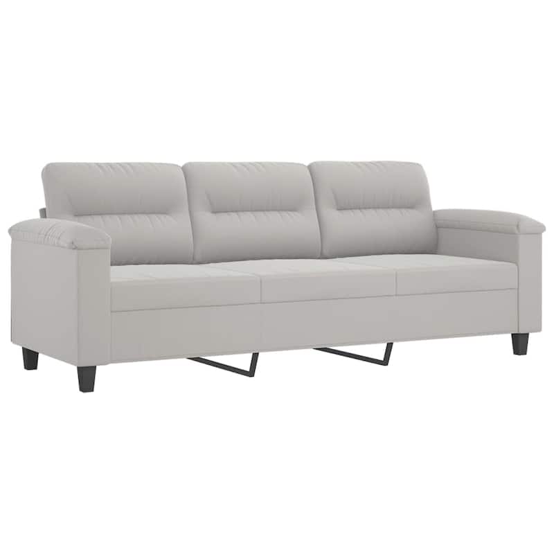 vidaXL Couch Modern Accent Upholstered Chair with Footstool Microfiber Fabric