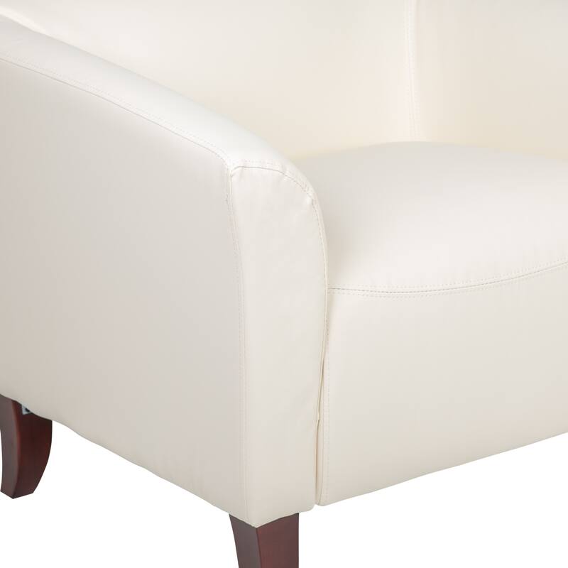 LeatherSoft Chair with Wood Feet - 33.5"W x 31"D x 29"H