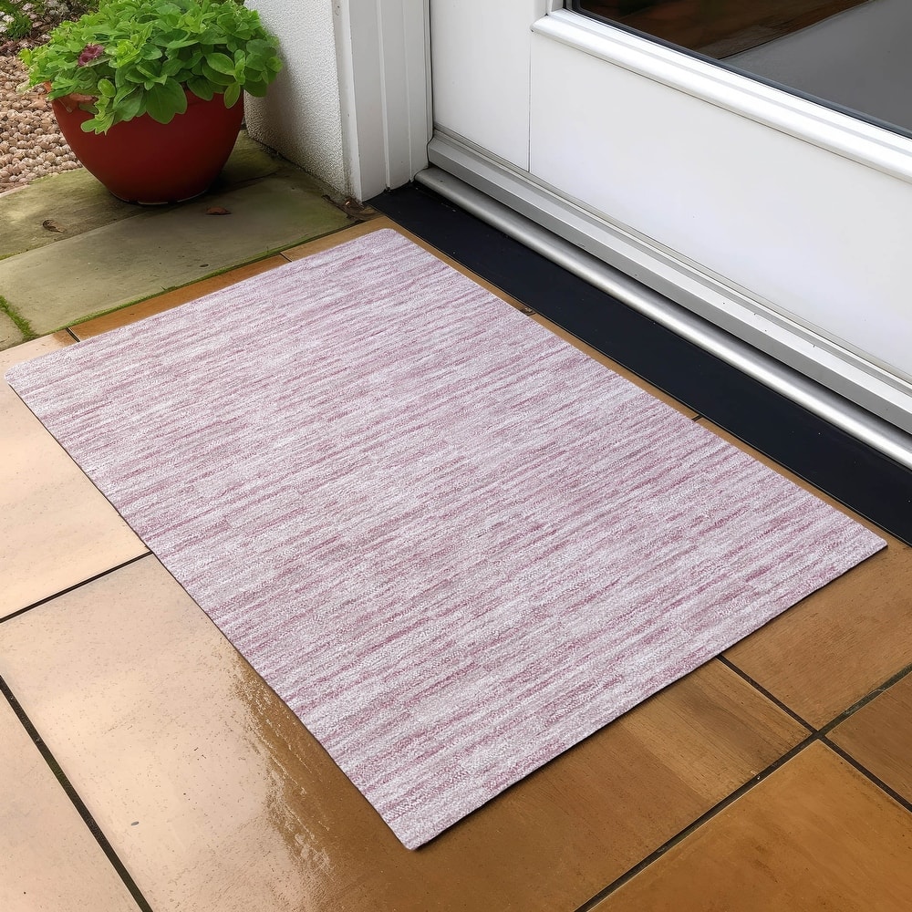 Machine Washable Indoor/ Outdoor Chantille Contemporary Blocks Rug