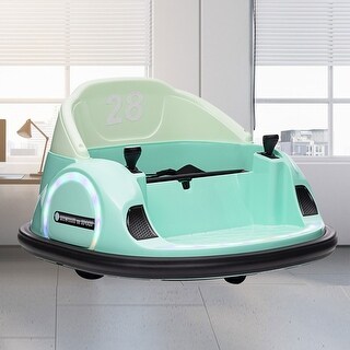 12V Toddler Bumper Car with Remote Control, LED Lights, 360° Rotation, Music for Kids 1.5-5 Years