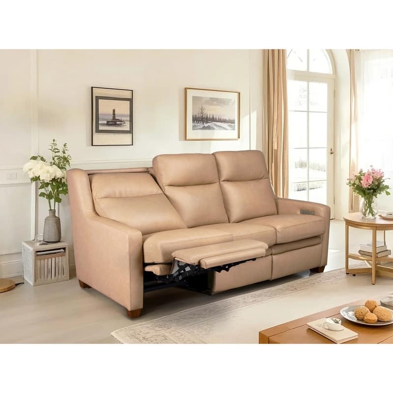 Genuine Leather Recliner Sofa 78" Triple-Motor Power Zero-Wall Reclining 3-Seat Sofa with USB&USB-C Port