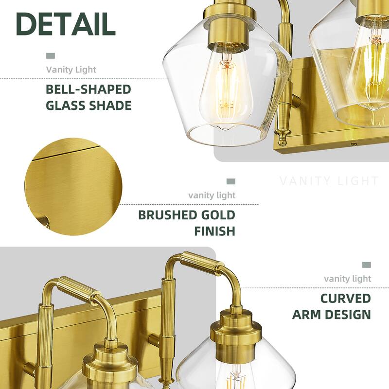 Modern 3/4-Light Bathroom Vanity Light in Oil-Rubbed Bronze/Gold