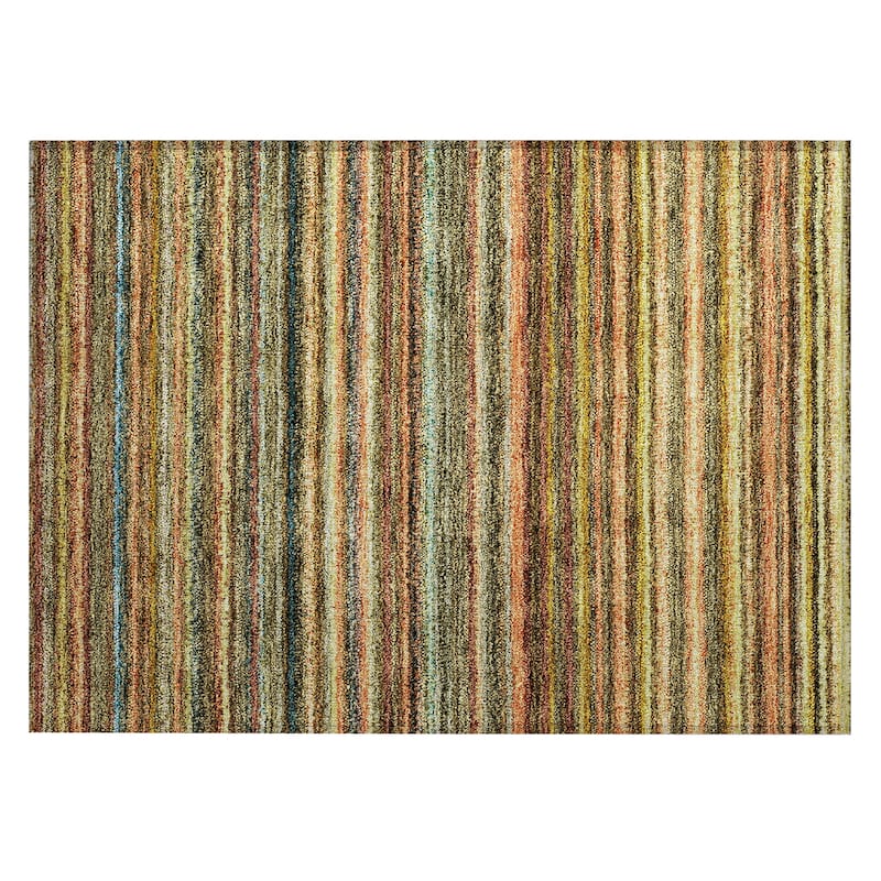 Machine Washable Indoor/ Outdoor Chantille Stripes Rug