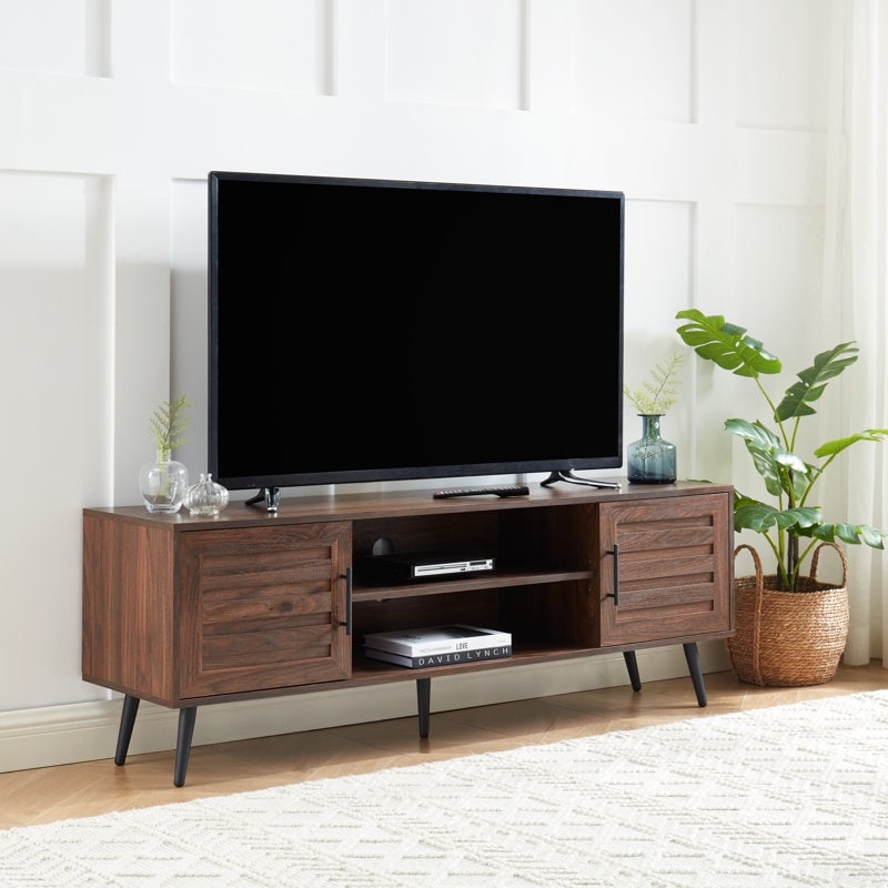 Mid-Century Modern TV Stand For TVs Up To 70" Entertainment Center Media Console - 20.5'' H X 59'' W X 15.5'' D