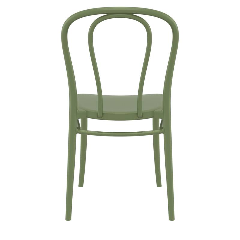 33.5" Olive Green Stackable Patio Armless Dining Chair