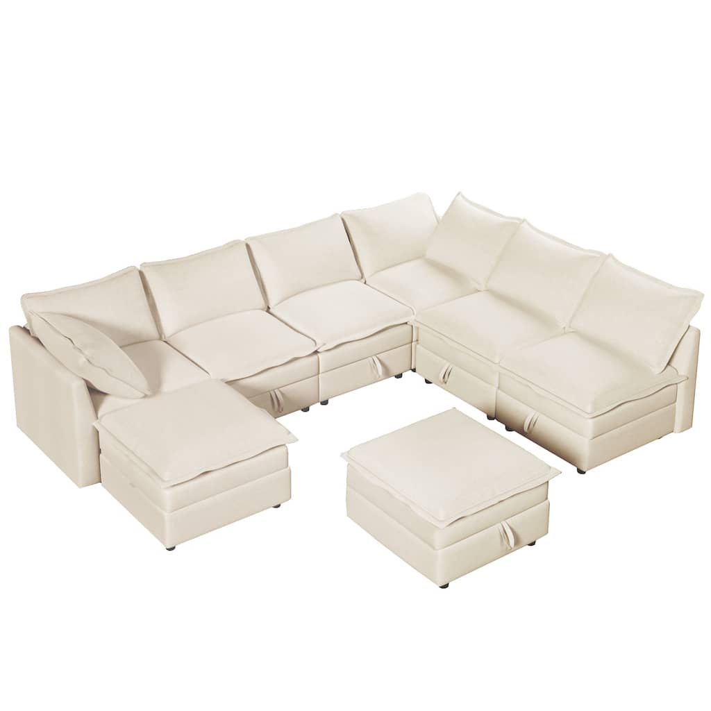 Versatile Modular Sofa with Storage Seat,8 Piece Free Combination