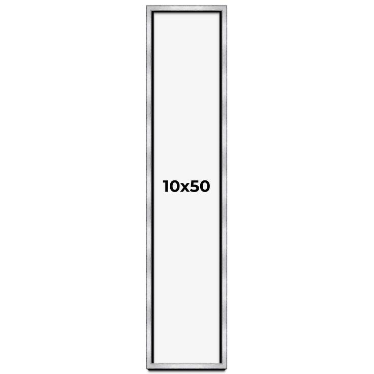 10x50 Shadow Box Frame Silver | 1.375 Inches Deep Real Wood